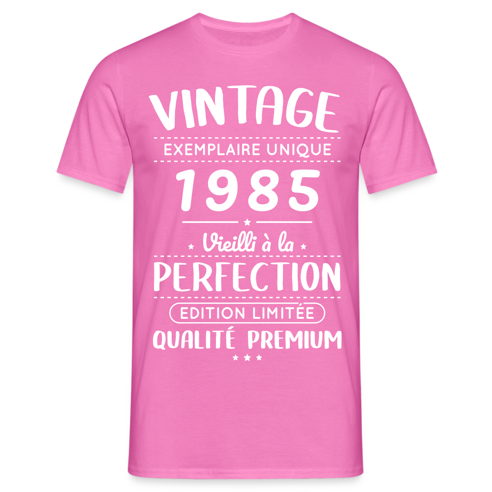 T-shirt Homme - Anniversaire 40 Ans - Vintage 1985 - rose