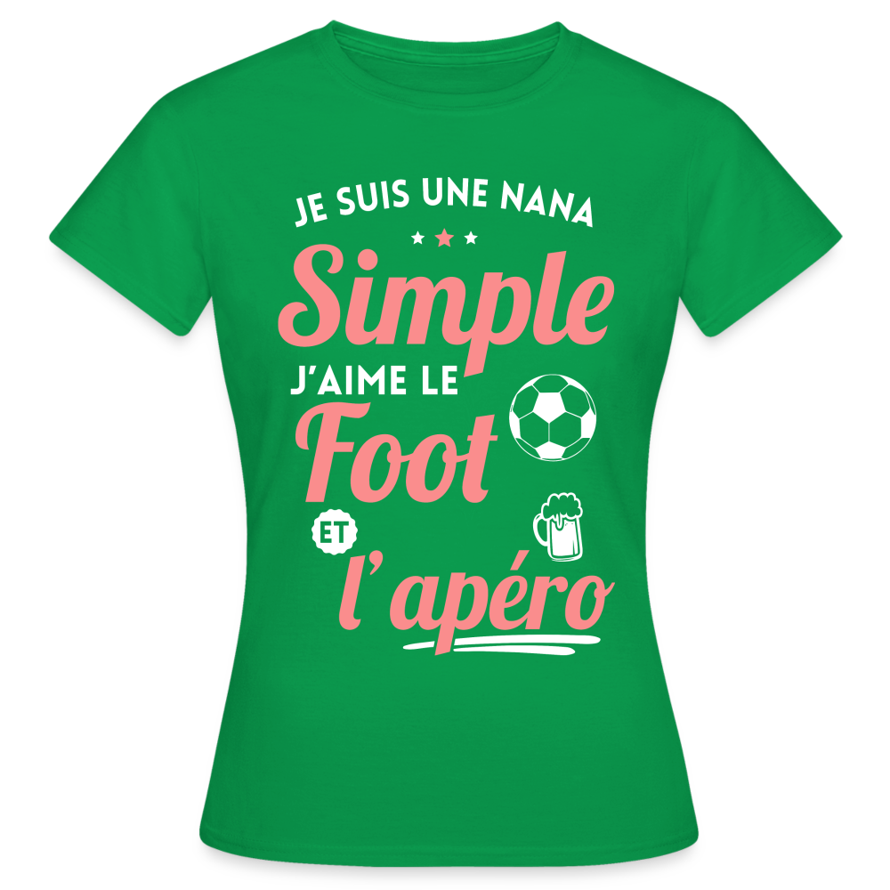 T-shirt Femme - J'aime le foot et l'apéro - vert