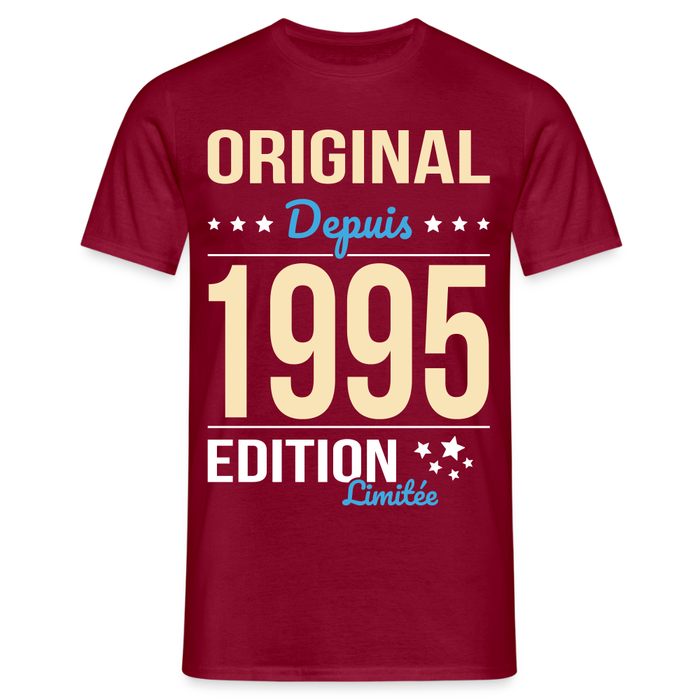 T-shirt Homme - Anniversaire 30 Ans - Original depuis 1995 - rouge brique