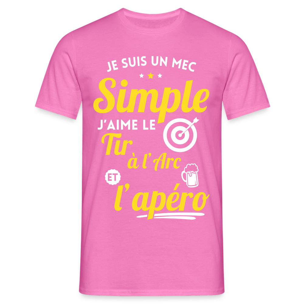 T-shirt Homme - J'aime le tir à l'arc et l'apéro - rose