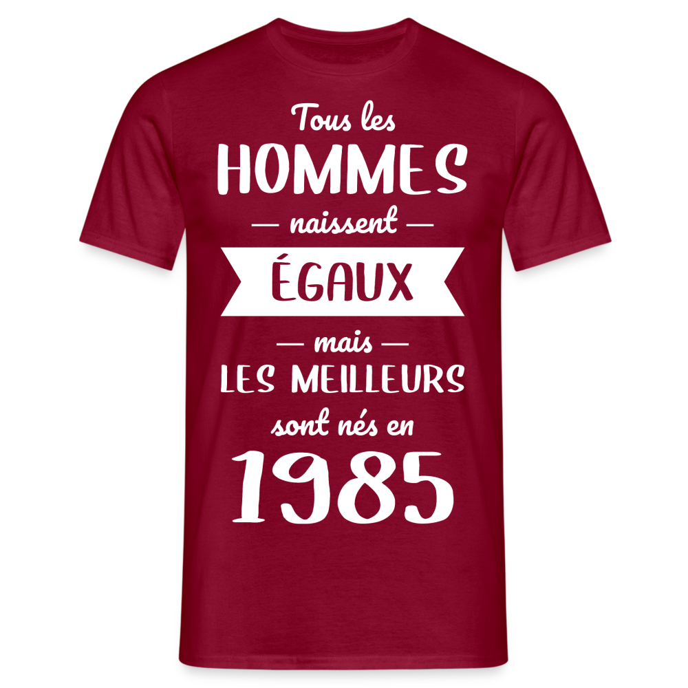 T-shirt Homme - Anniversaire 40 Ans - Les meilleurs sont nés en 1985 - rouge brique