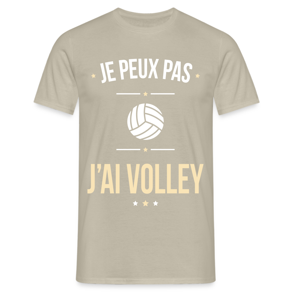 T-shirt Homme - Je peux pas j'ai Volley - beige sable