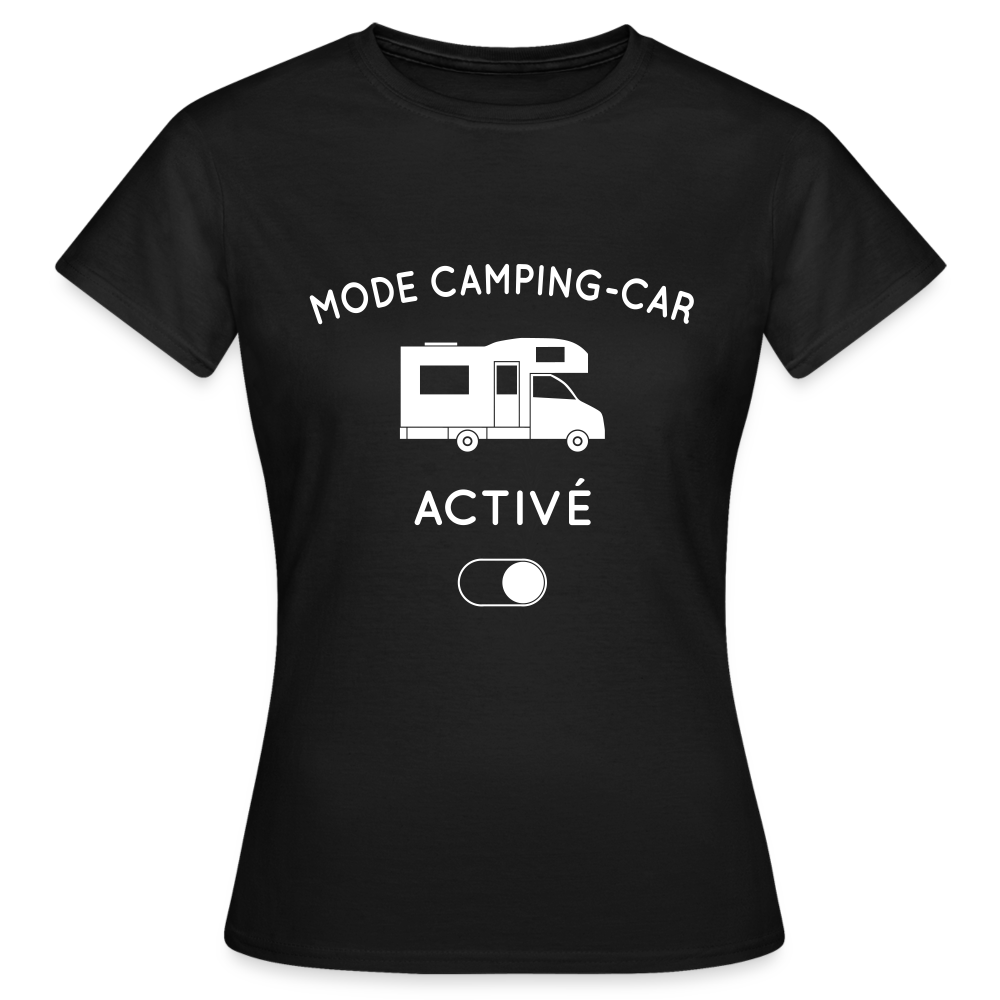 T-shirt Femme - Mode camping-car activé - noir