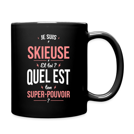 Mug uni - Je suis skieuse - Super-pouvoir - noir