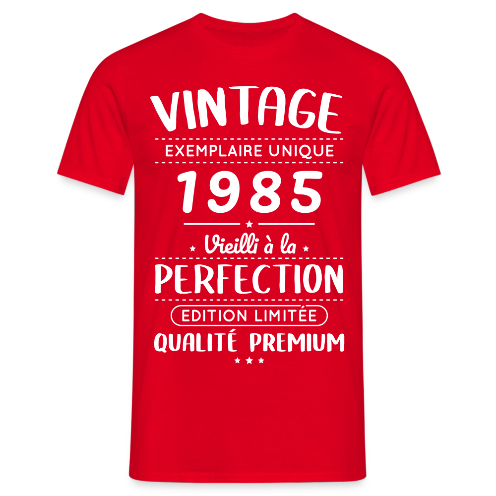 T-shirt Homme - Anniversaire 40 Ans - Vintage 1985 - rouge