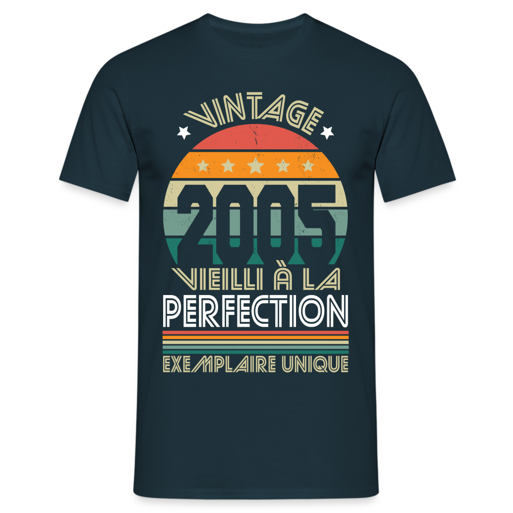 T-shirt Homme - Anniversaire 20 Ans - Vintage 2005 - marine