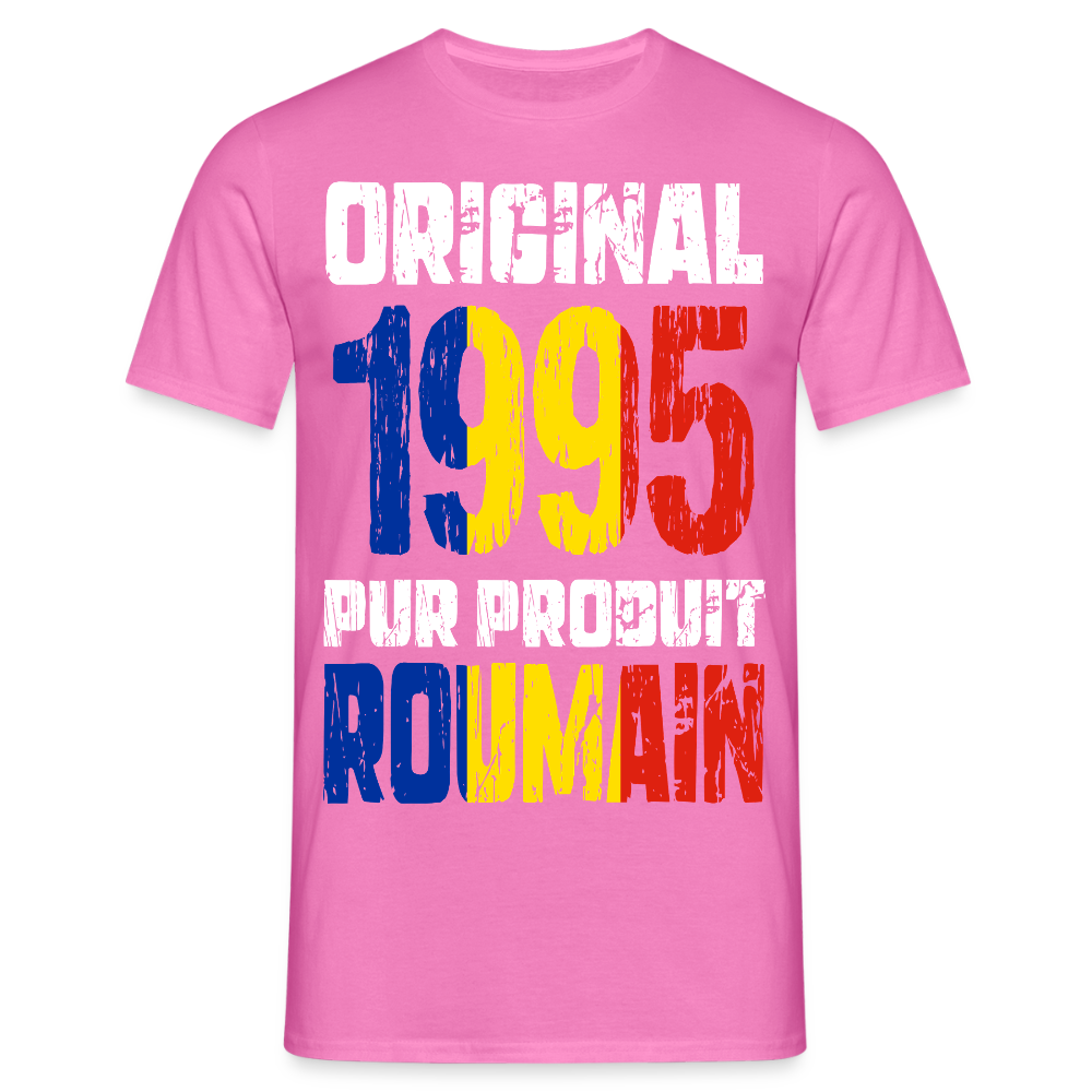 T-shirt Homme - Anniversaire 30 Ans - Original 1995 - Pur produit Roumain - rose