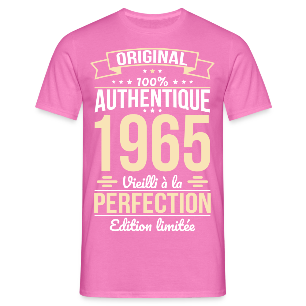 T-shirt Homme - Anniversaire 60 Ans - Original 1965 - rose