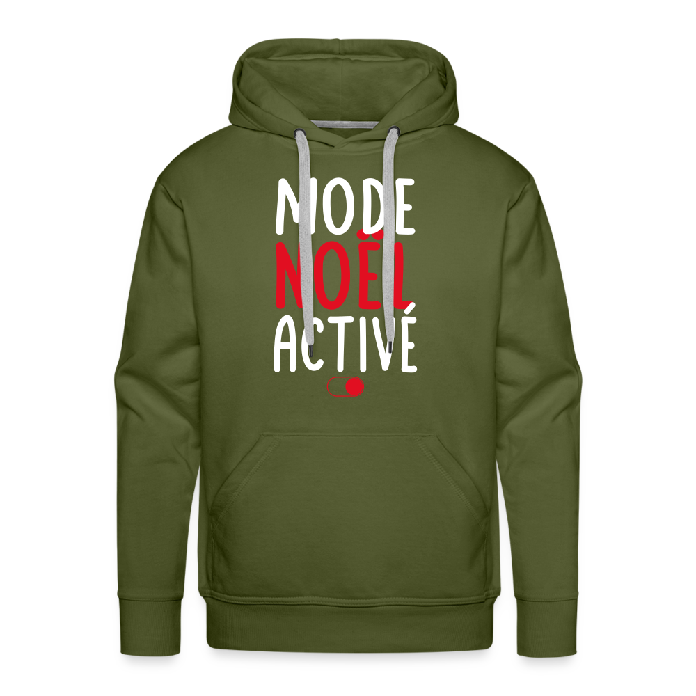 Sweat à capuche Premium Homme - Mode Noël activé - vert olive