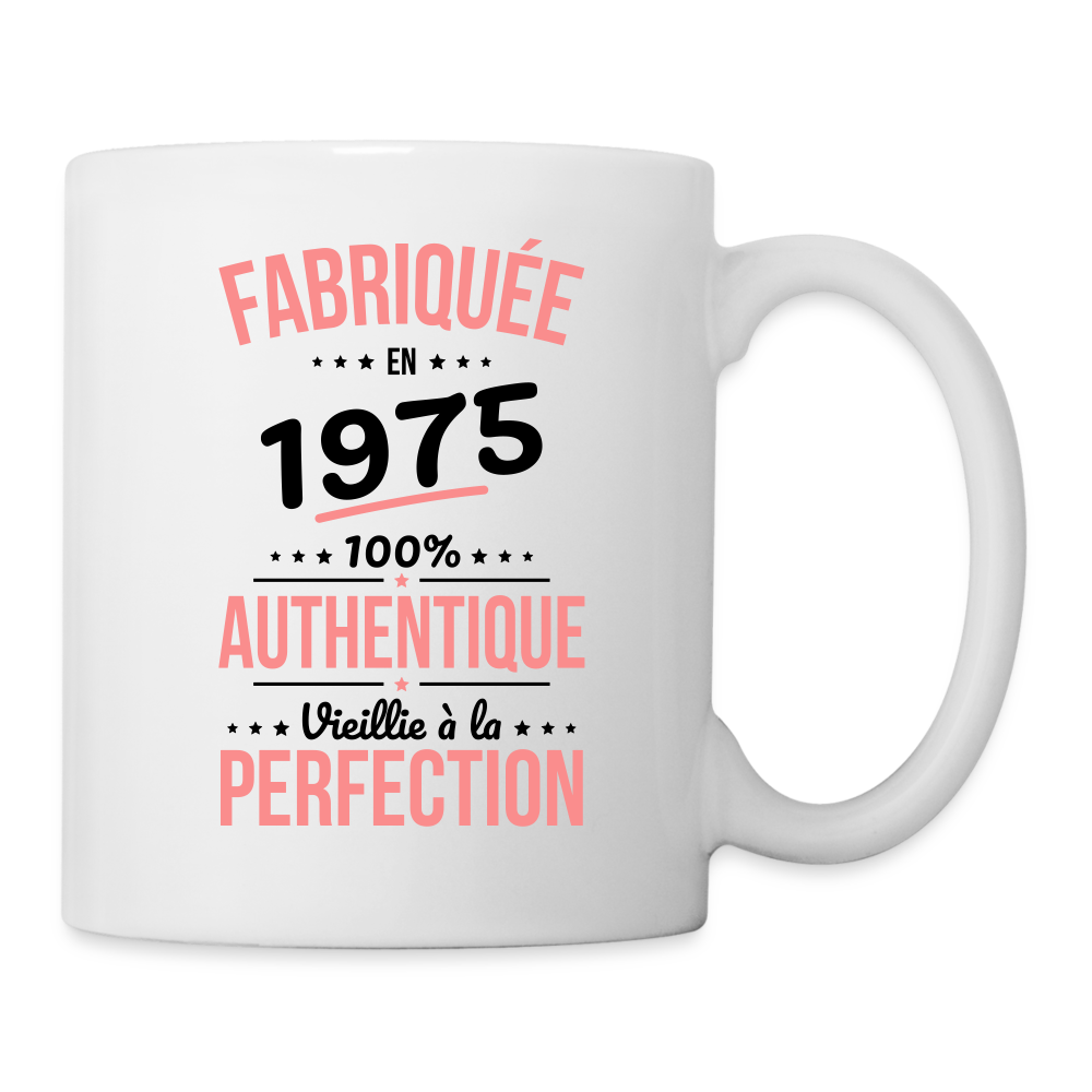 Mug blanc - Anniversaire 50 Ans - Fabriquée en 1975 - blanc