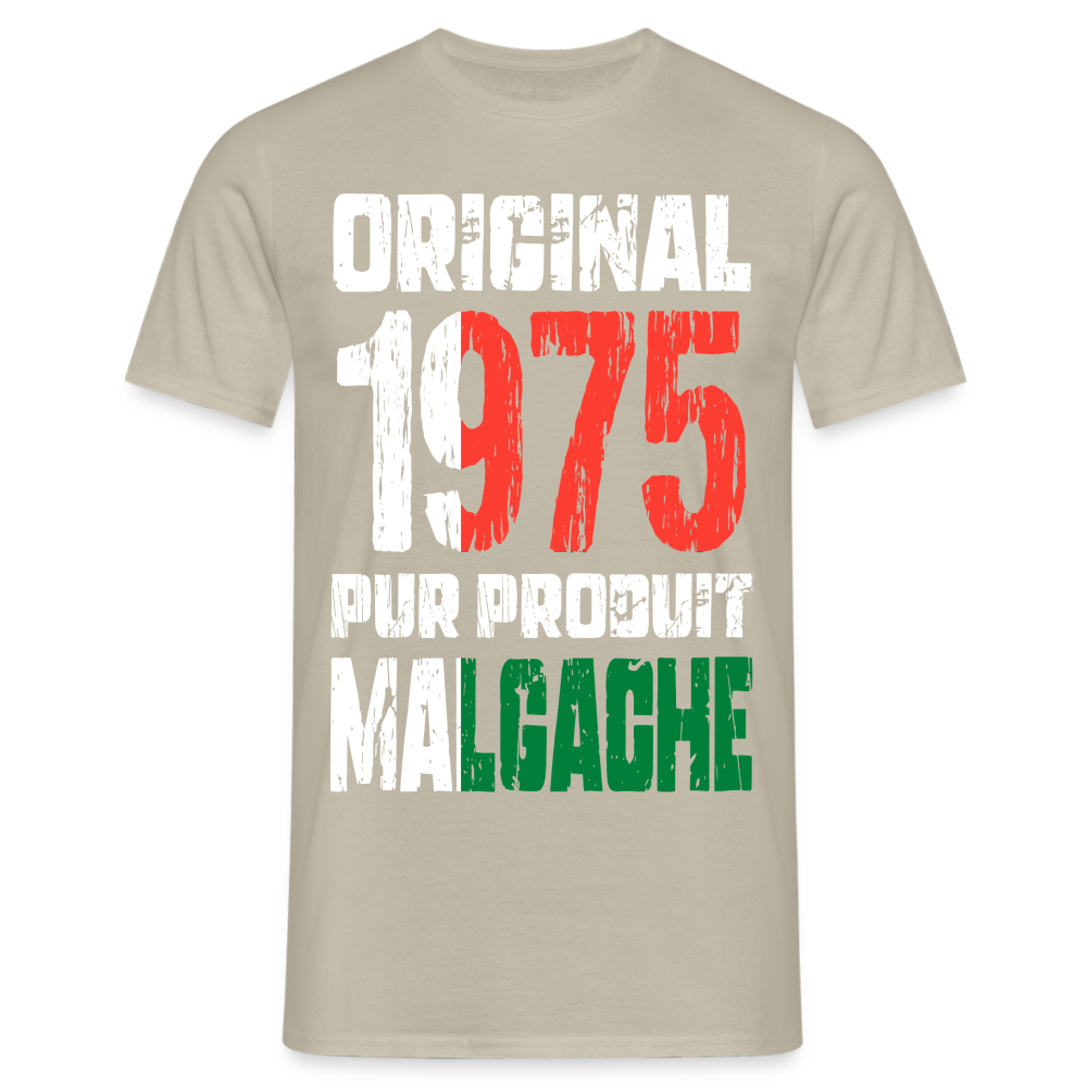 T-shirt Homme - Anniversaire 50 Ans - Original 1975 - Pur produit Malgache - beige sable