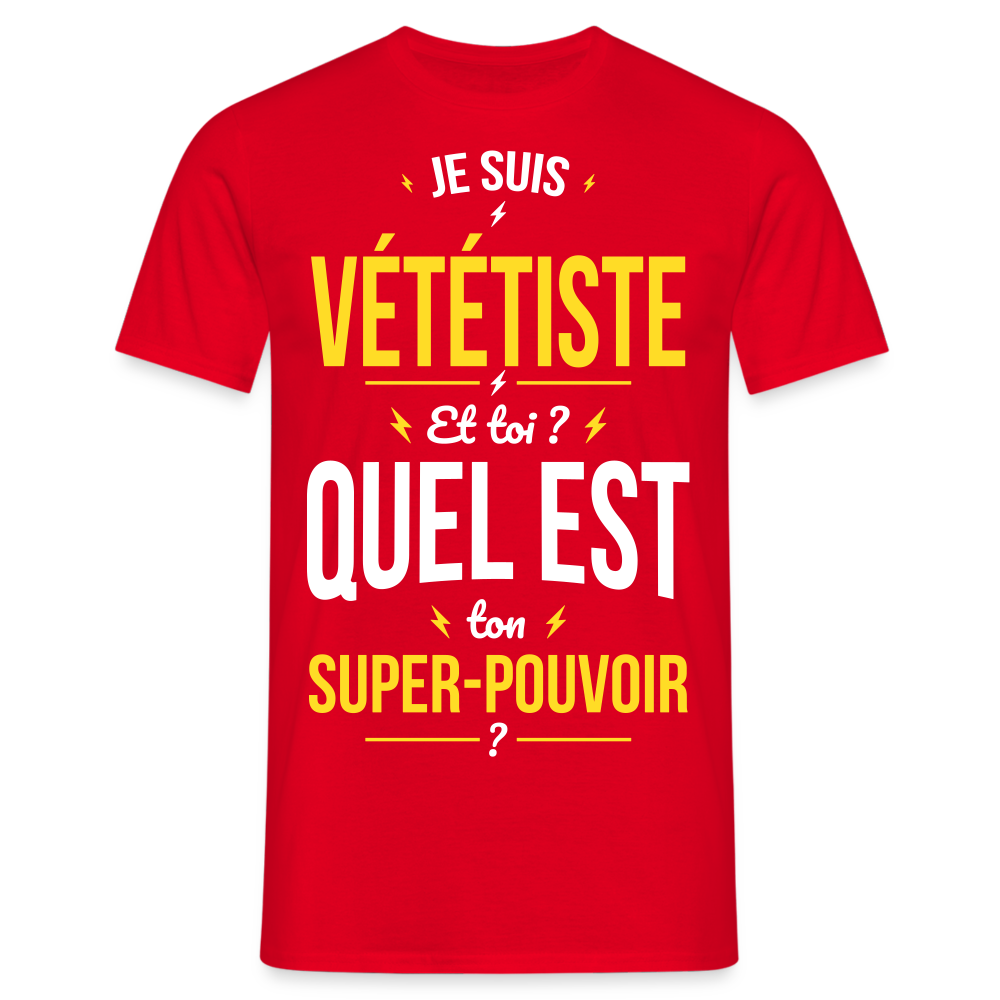 T-shirt Homme - Je suis vététiste - Super-pouvoir - rouge