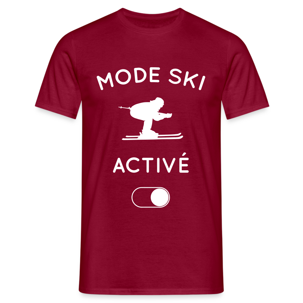 T-shirt Homme - Mode ski activé - rouge brique