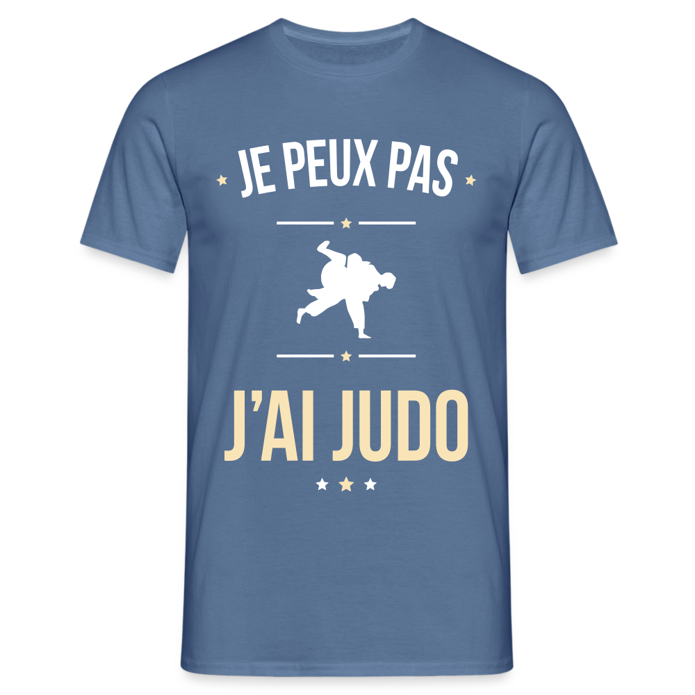 T-shirt Homme - Je peux pas j'ai Judo - bleu pigeon 