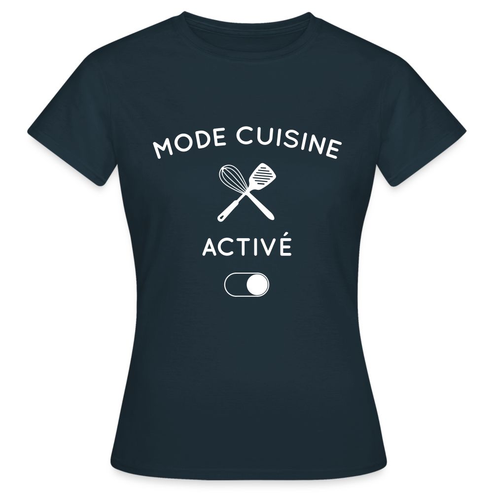 T-shirt Femme - Mode cuisine activé - marine