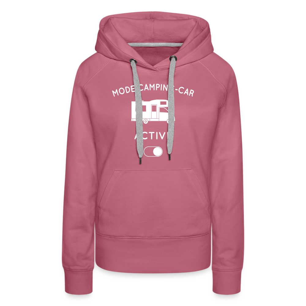 Sweat à capuche Premium Femme - Mode camping-car activé - mauve