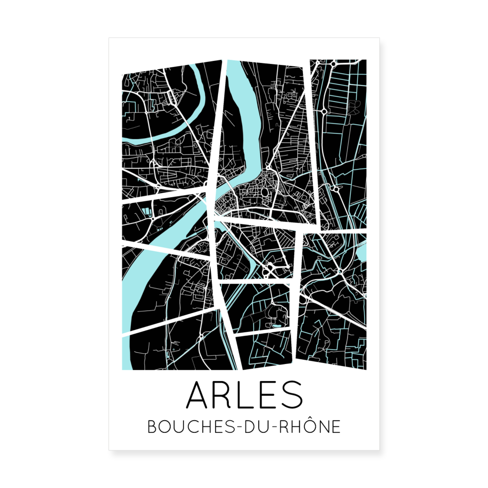 Poster Arles - Plan Arles - 20 x 30 cm - blanc