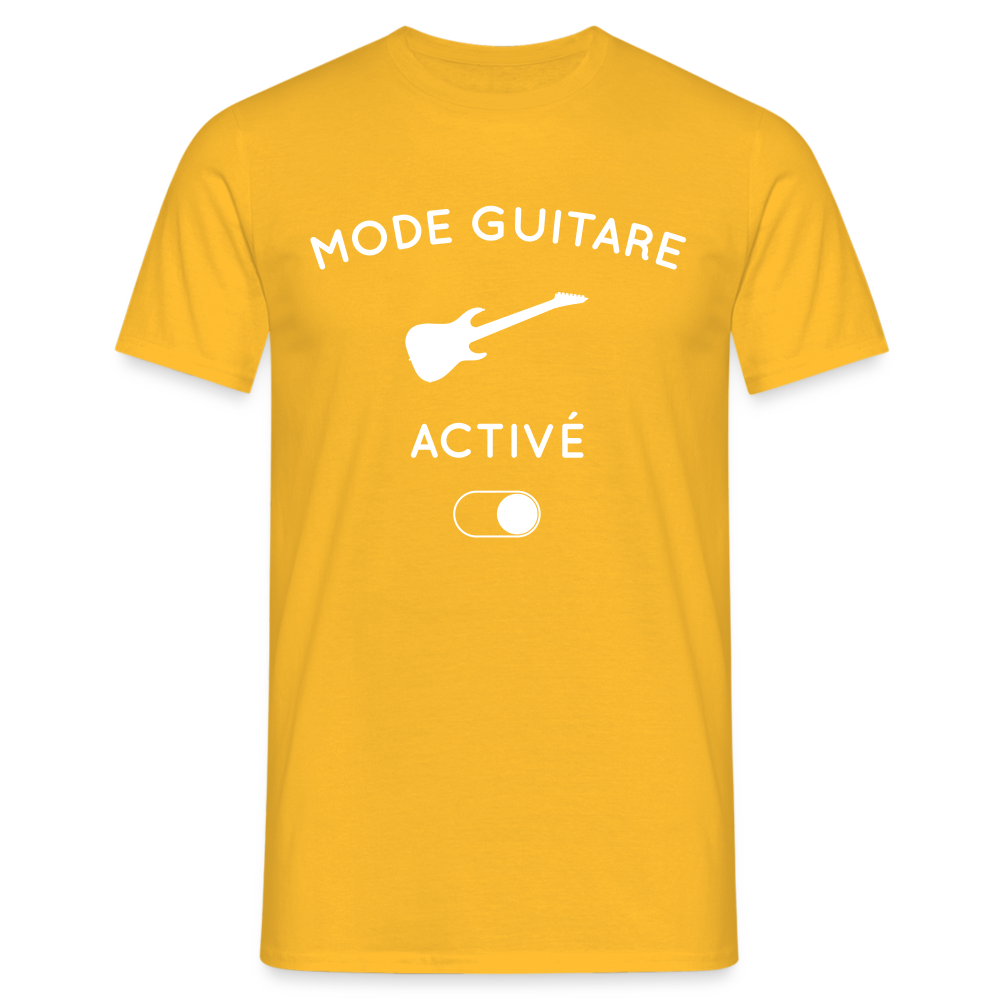 T-shirt Homme - Mode guitare activé - jaune