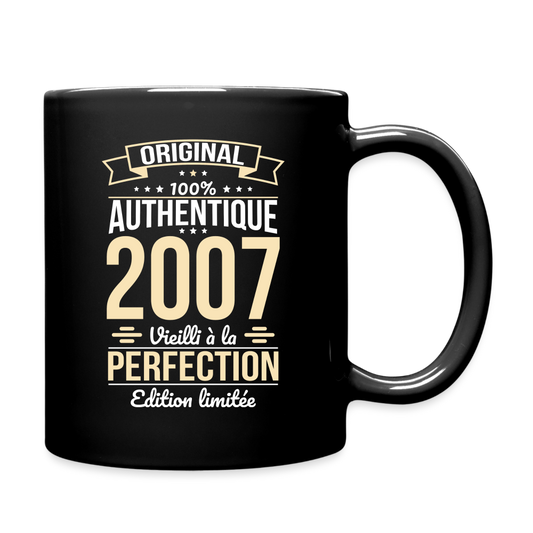 Mug uni Homme - Anniversaire 18 Ans - Original 2007 - noir