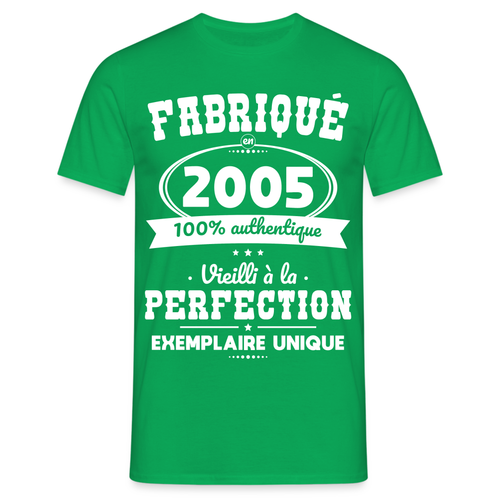 T-shirt Homme - Anniversaire 20 Ans - Fabriqué en 2005 - vert