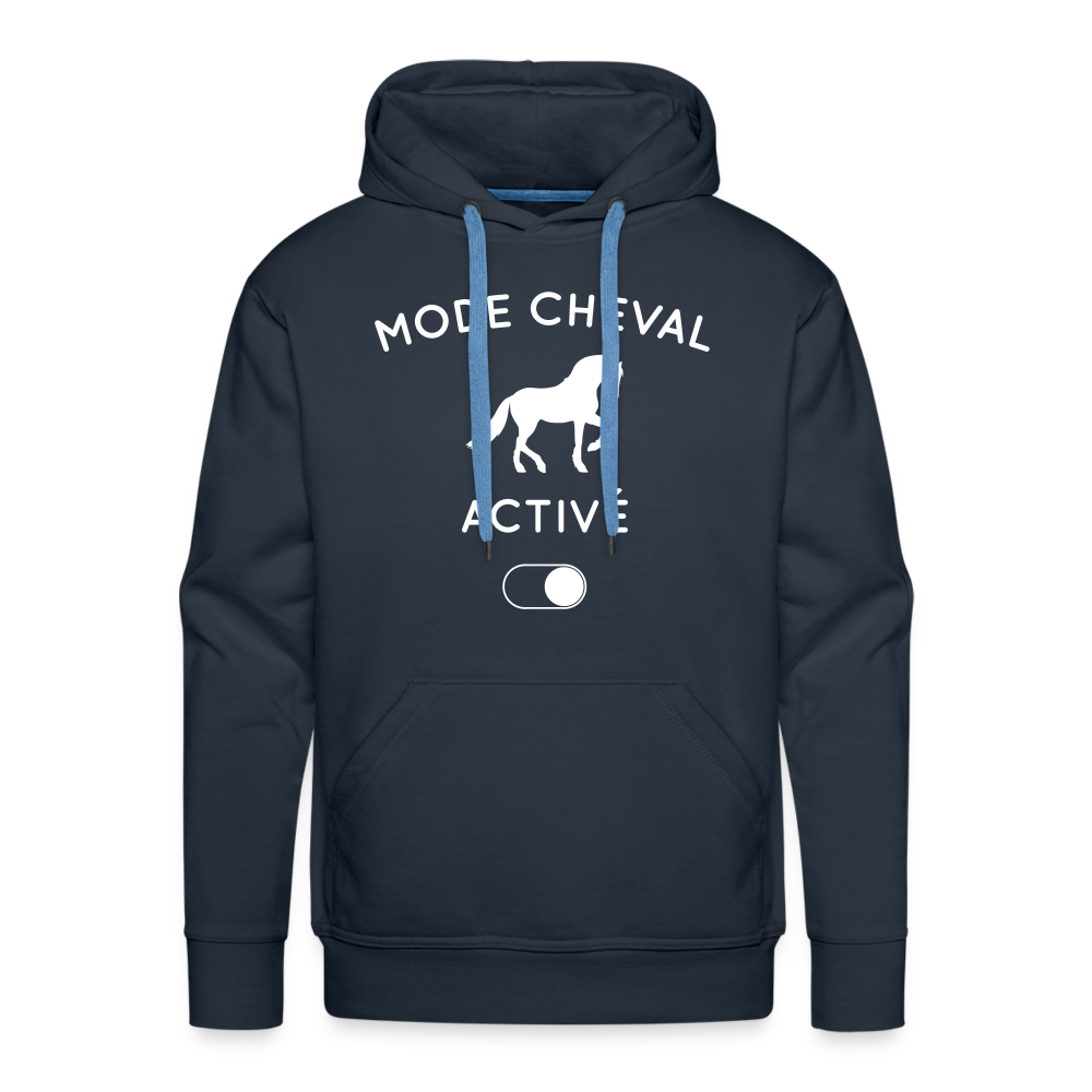 Sweat à capuche Premium Homme - Mode cheval activé - marine