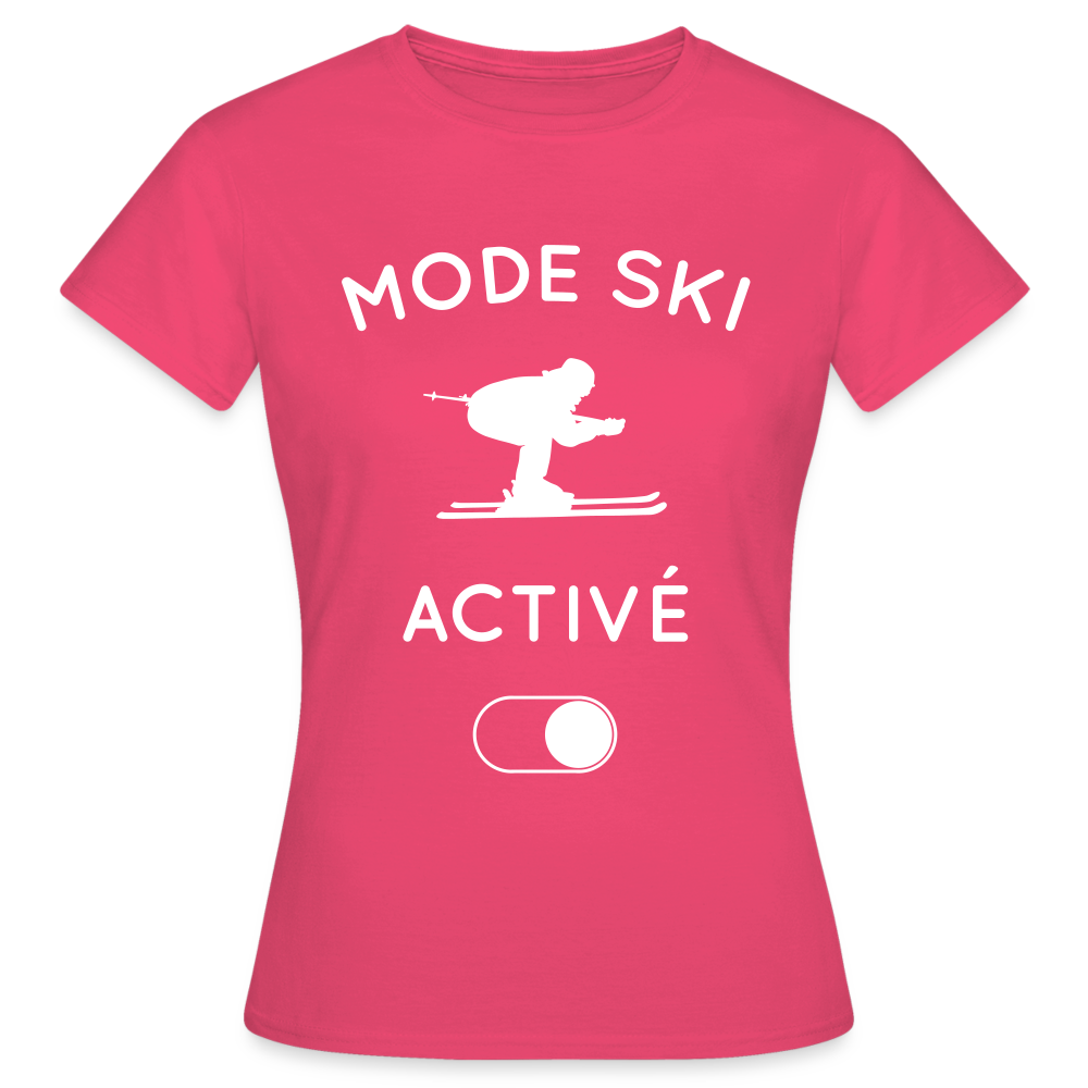 T-shirt Femme - Mode ski activé - rose azalée