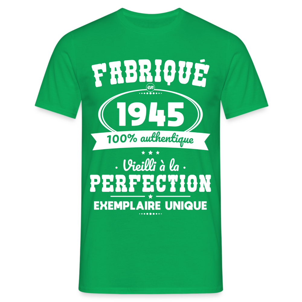 T-shirt Homme - Anniversaire 80 Ans - Fabriqué en 1945 - vert