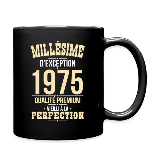 Mug uni - Anniversaire 50 Ans - Millésime 1975 - noir