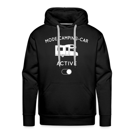 Sweat à capuche Premium Homme - Mode camping-car activé - noir