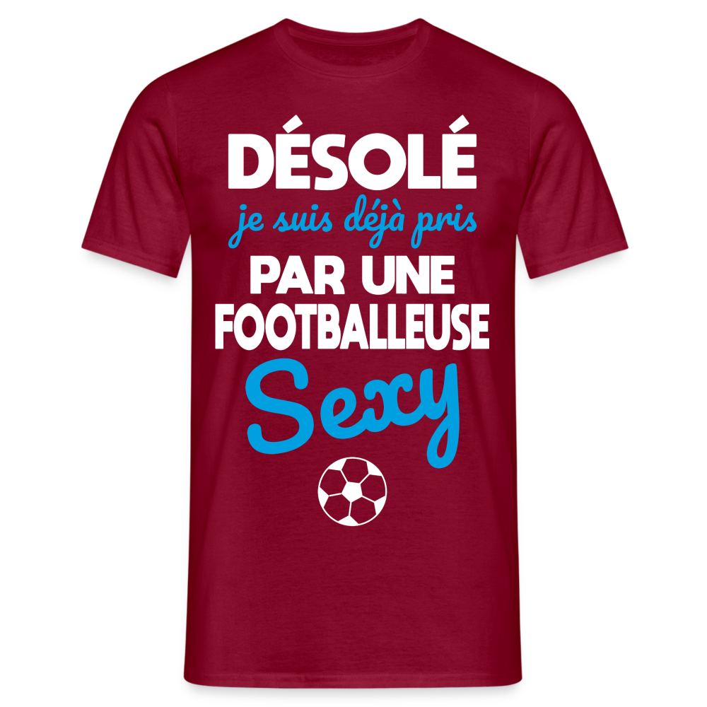 T-shirt Homme - Je déjà pris par une footballeuse sexy - rouge brique