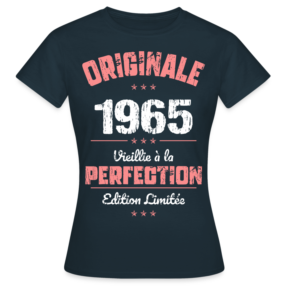 T-shirt Femme - Anniversaire 60 Ans - Originale 1965 - marine