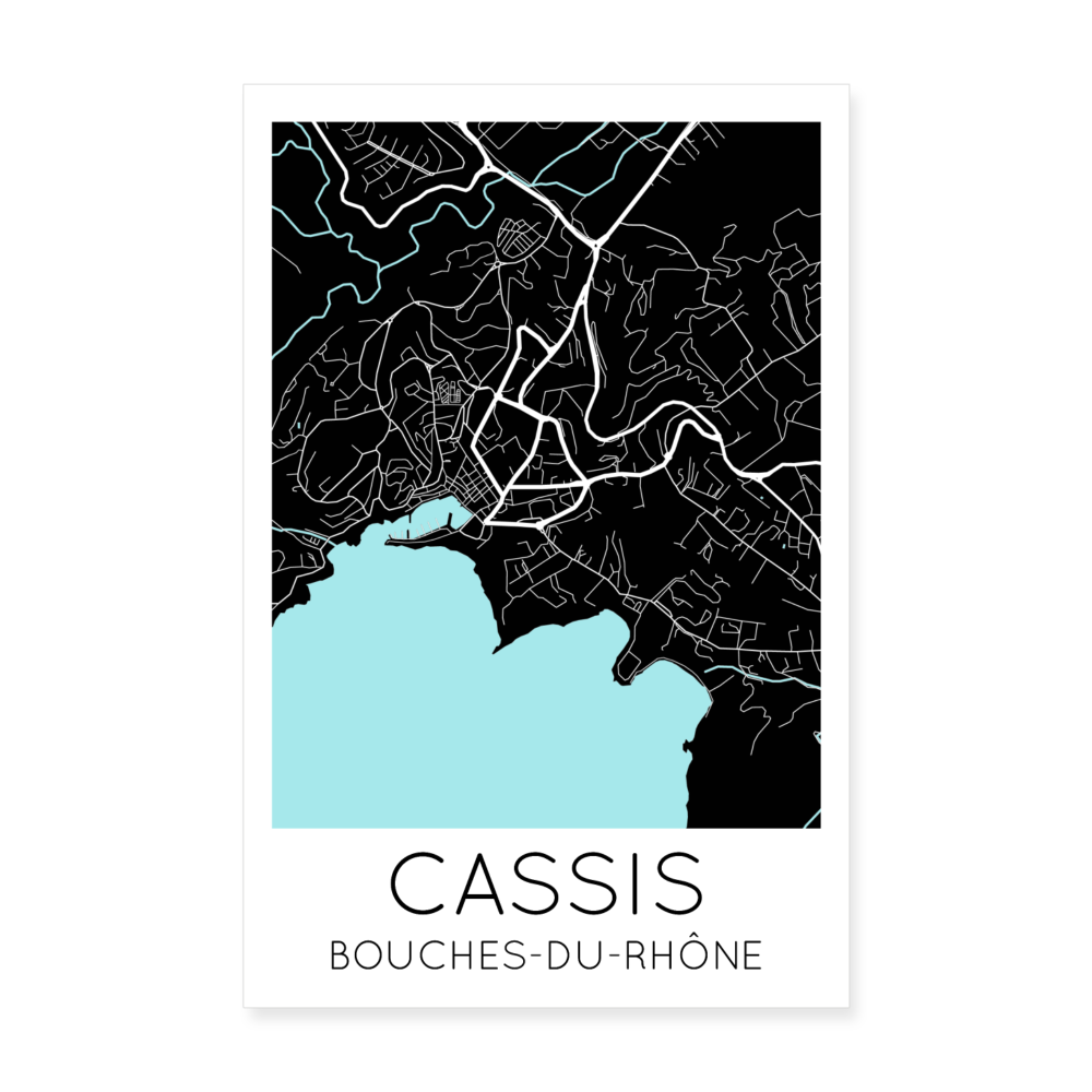 Poster Cassis - Plan Cassis - 20 x 30 cm - blanc