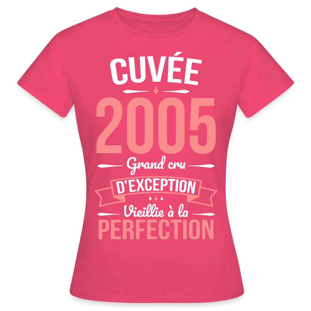 T-shirt Femme - Anniversaire 20 Ans - Cuvée 2005 - rose azalée