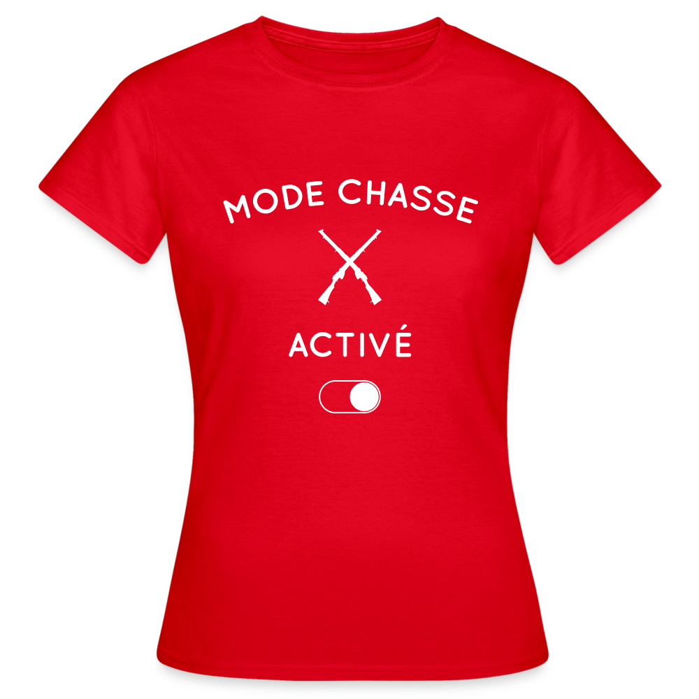 T-shirt Femme - Mode chasse activé - rouge