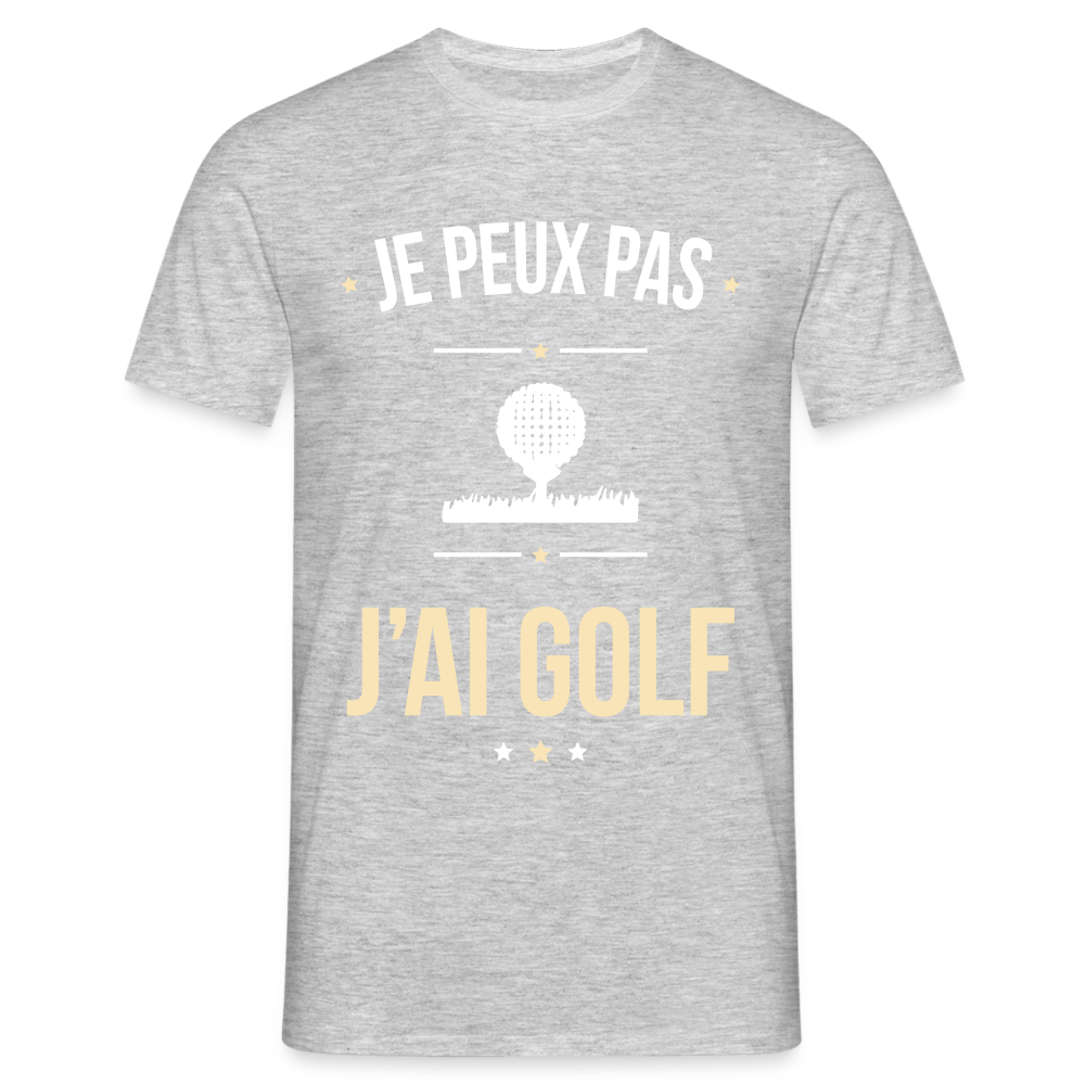 T-shirt Homme - Je peux pas j'ai Golf - gris chiné