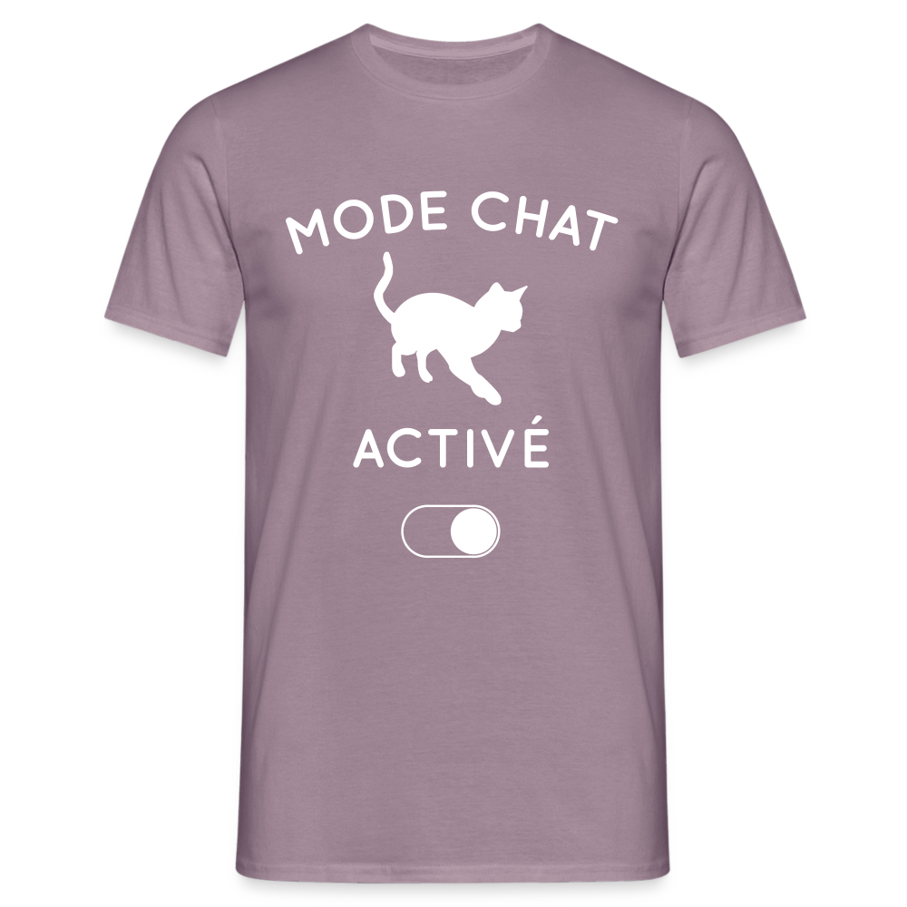 T-shirt Homme - Mode chat activé - mauve gris 