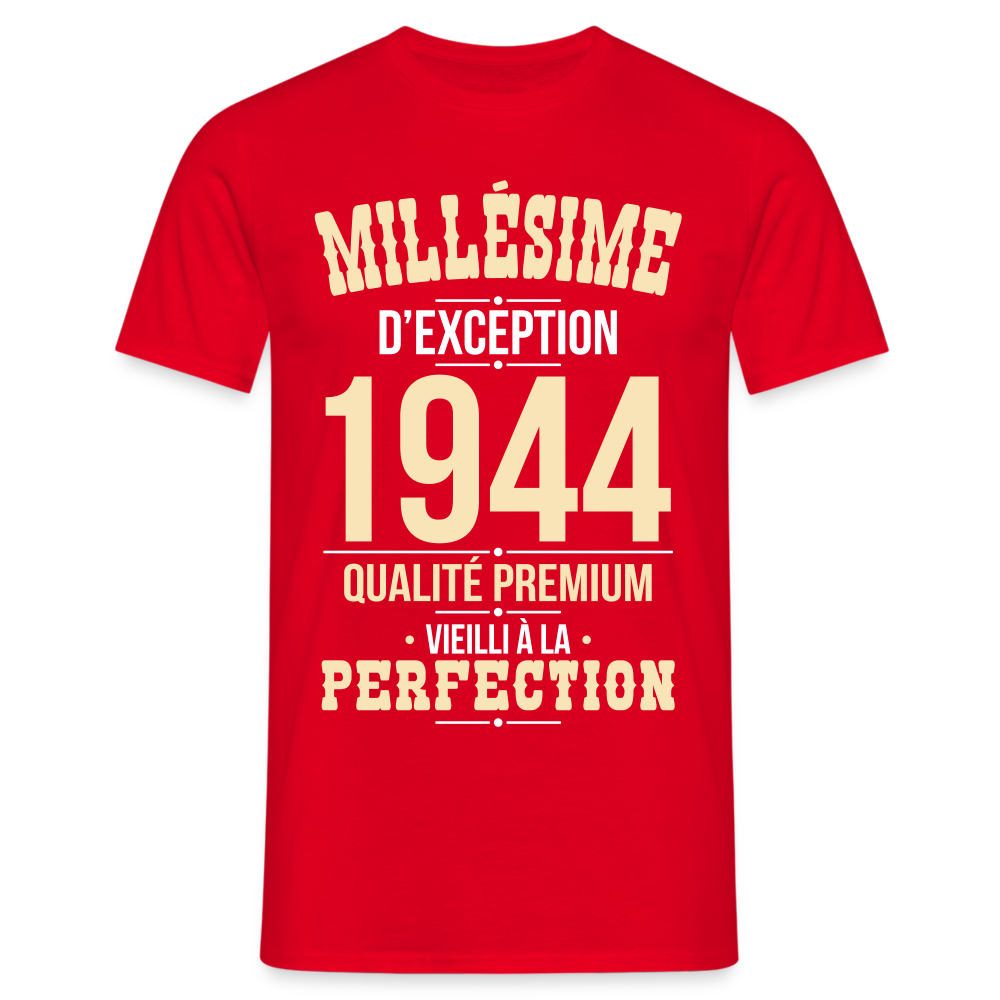 T-shirt Homme - Anniversaire 80 Ans - Millésime 1944 - rouge