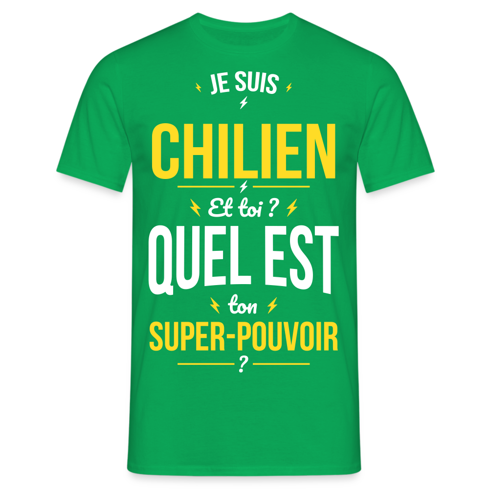 T-shirt Homme - Je suis Chilien - Super-pouvoir - vert