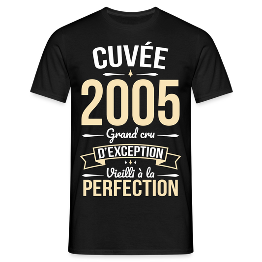 T-shirt Homme - Anniversaire 20 Ans - Cuvée 2005 - noir