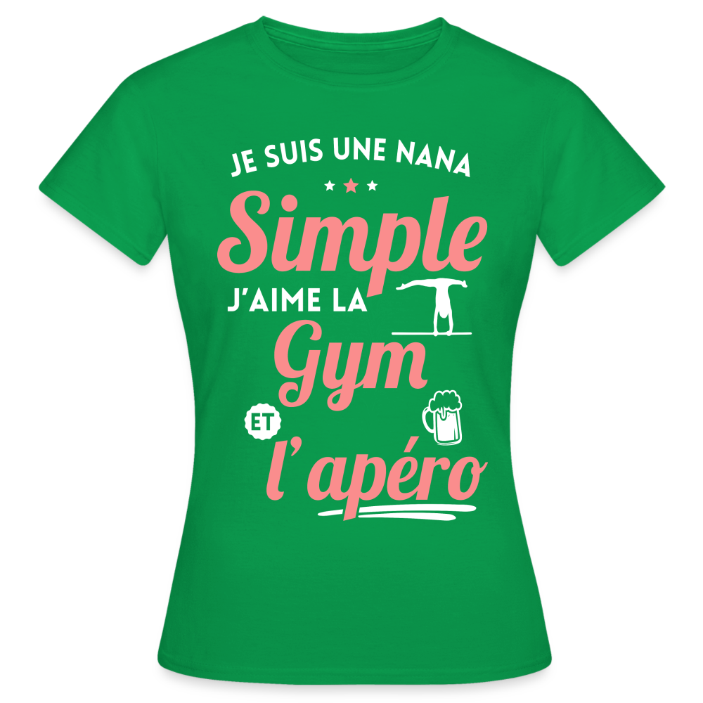 T-shirt Femme - J'aime la gym et l'apéro - vert