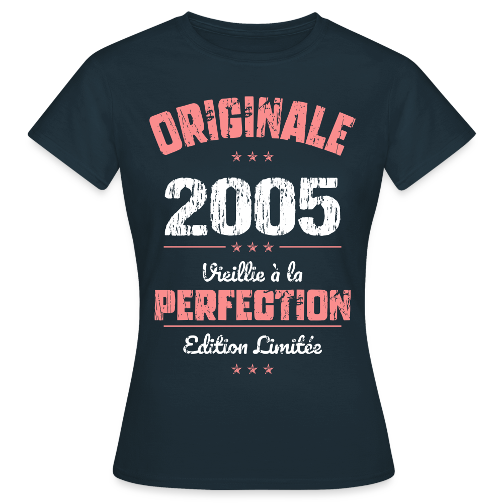 T-shirt Femme - Anniversaire 20 Ans - Originale 2005 - marine