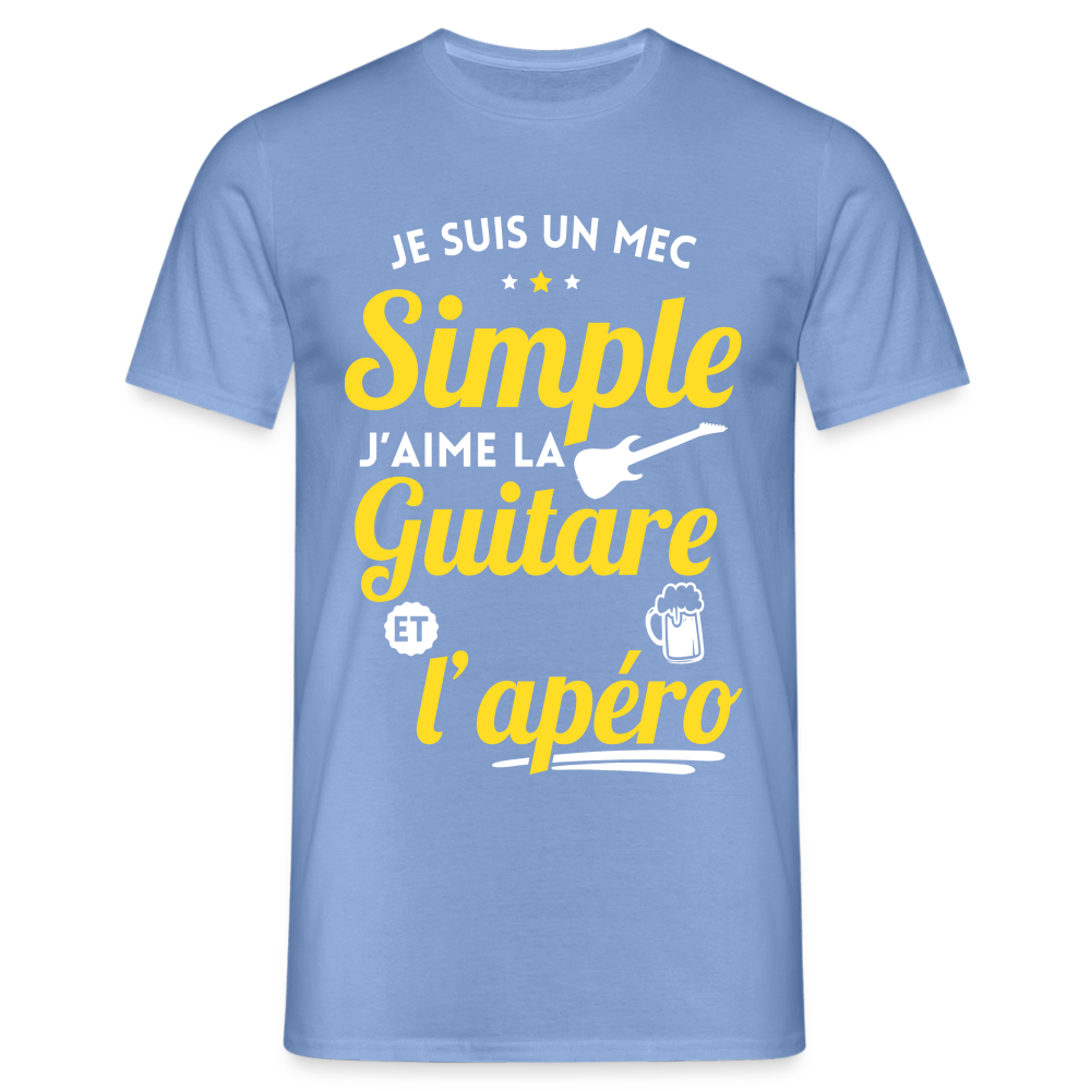 T-shirt Homme - J'aime la guitare et l'apéro - carolina blue