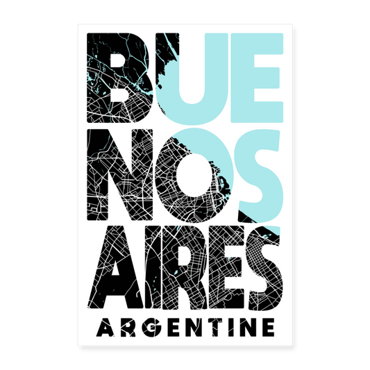 Poster Buenos Aires - Plan Buenos Aires - 40 x 60 cm - blanc