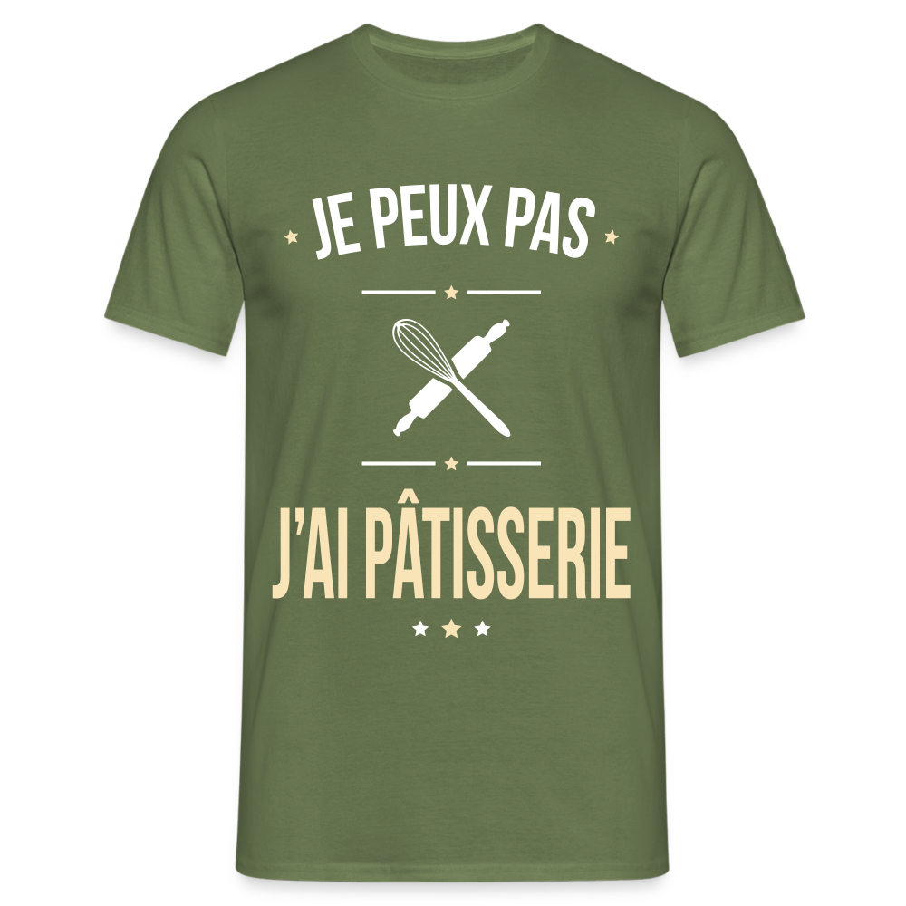 T-shirt Homme -  Je peux pas j'ai Pâtisserie - vert militaire