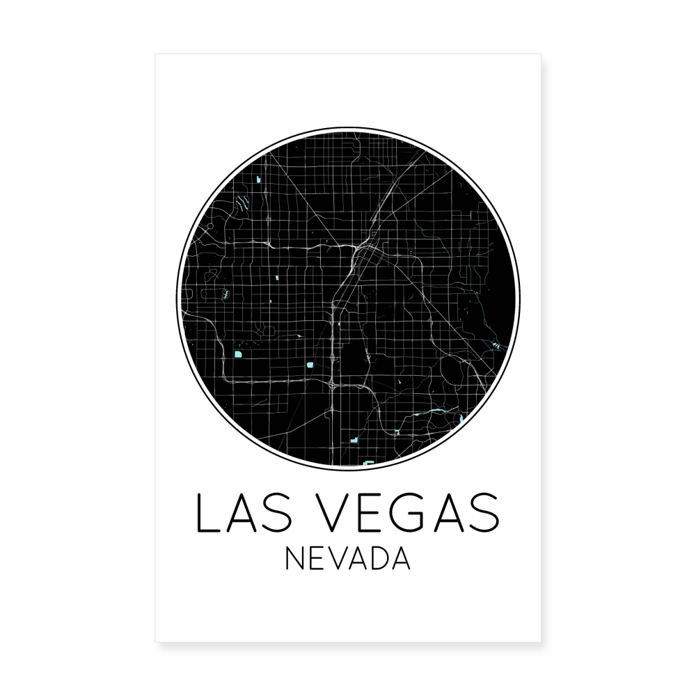 Poster Las Vegas - Plan Las Vegas - 20 x 30 cm - blanc