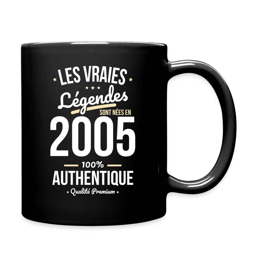 Mug uni - Anniversaire 20 Ans - Les vraies Légendes sont nées en 2005 - noir