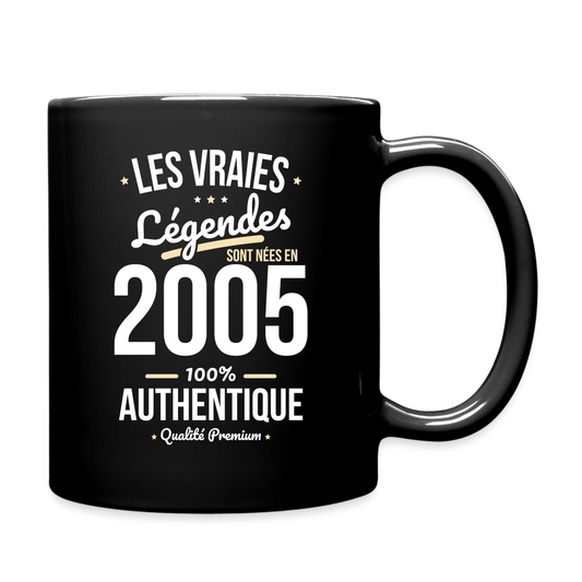 Mug uni - Anniversaire 20 Ans - Les vraies Légendes sont nées en 2005 - noir