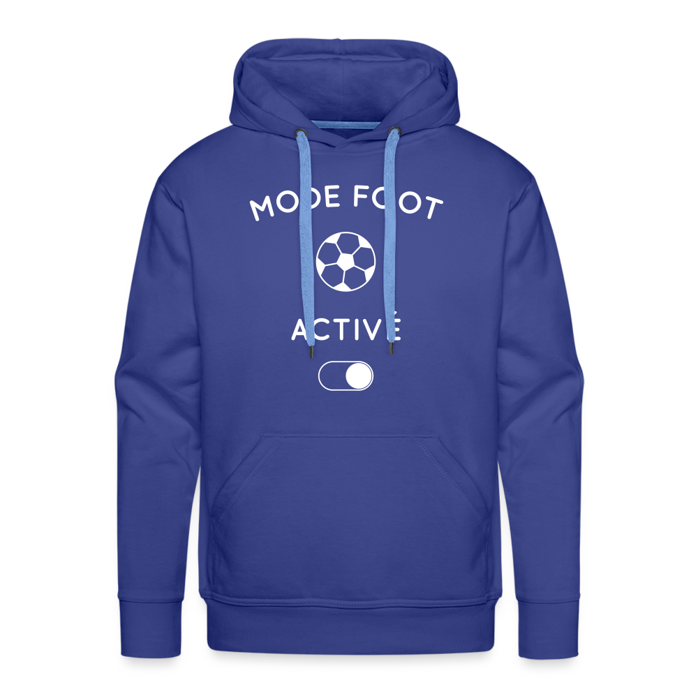 Sweat à capuche Premium Homme - Mode foot activé - bleu royal