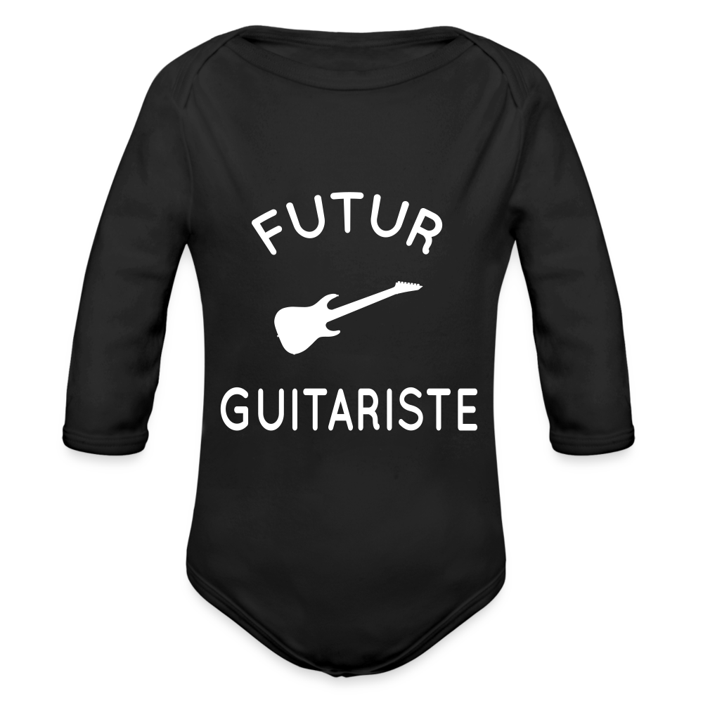 Body Bébé bio manches longues - Futur guitariste - noir