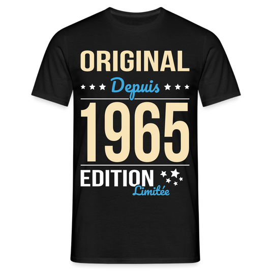 T-shirt Homme - Anniversaire 60 Ans - Original depuis 1965 - noir